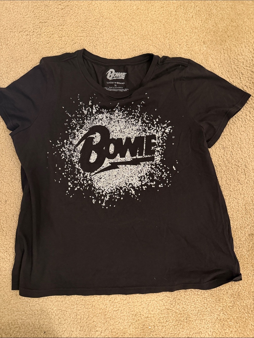 Lucky Brand Black Bowie Logo Tee